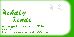 mihaly kende business card